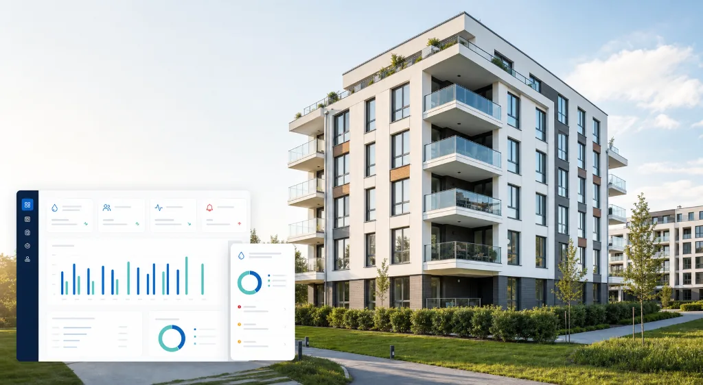 AQUA manager prikaz potrošnje vode za stambenu zgradu